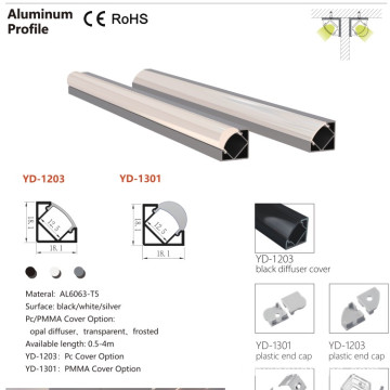 black LED linear Lighting aluminum Profile